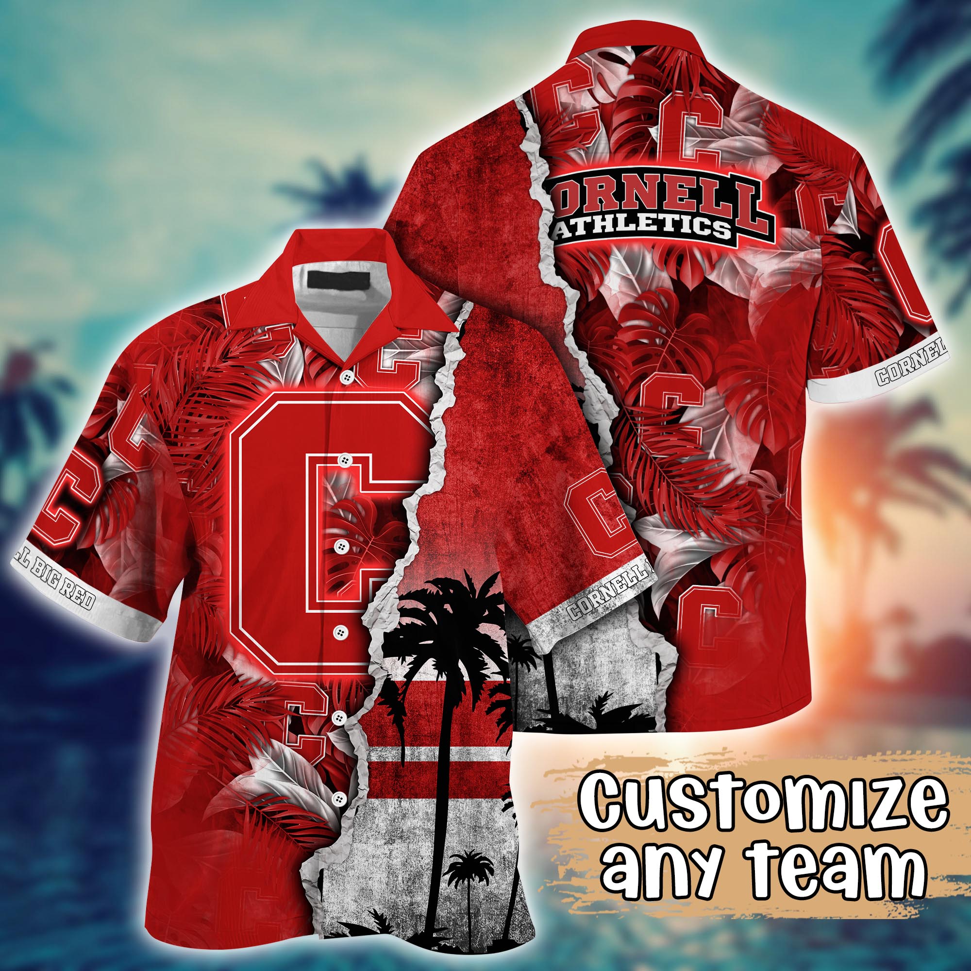 Cornell Big Red NCAA Flower Hawaii Shirt For Fans Ver 35