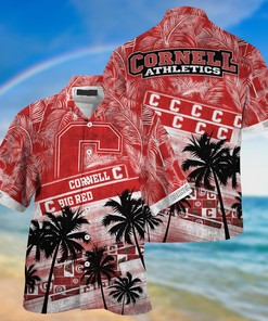 Cornell Big Red NCAA Palm Tree Pattern Hawaii Shirt For Sports Fans