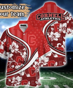 Cornell Big Red NCAA US Flag Flower Hawaii Shirt For Fans