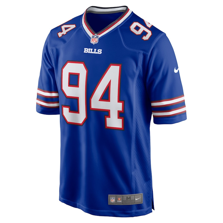 Cortez Broughton 94 Buffalo Bills Home Game Player Jersey - Royal
