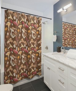 Cottagecore Boho Mushroom Shower Curtain for Nature Lovers