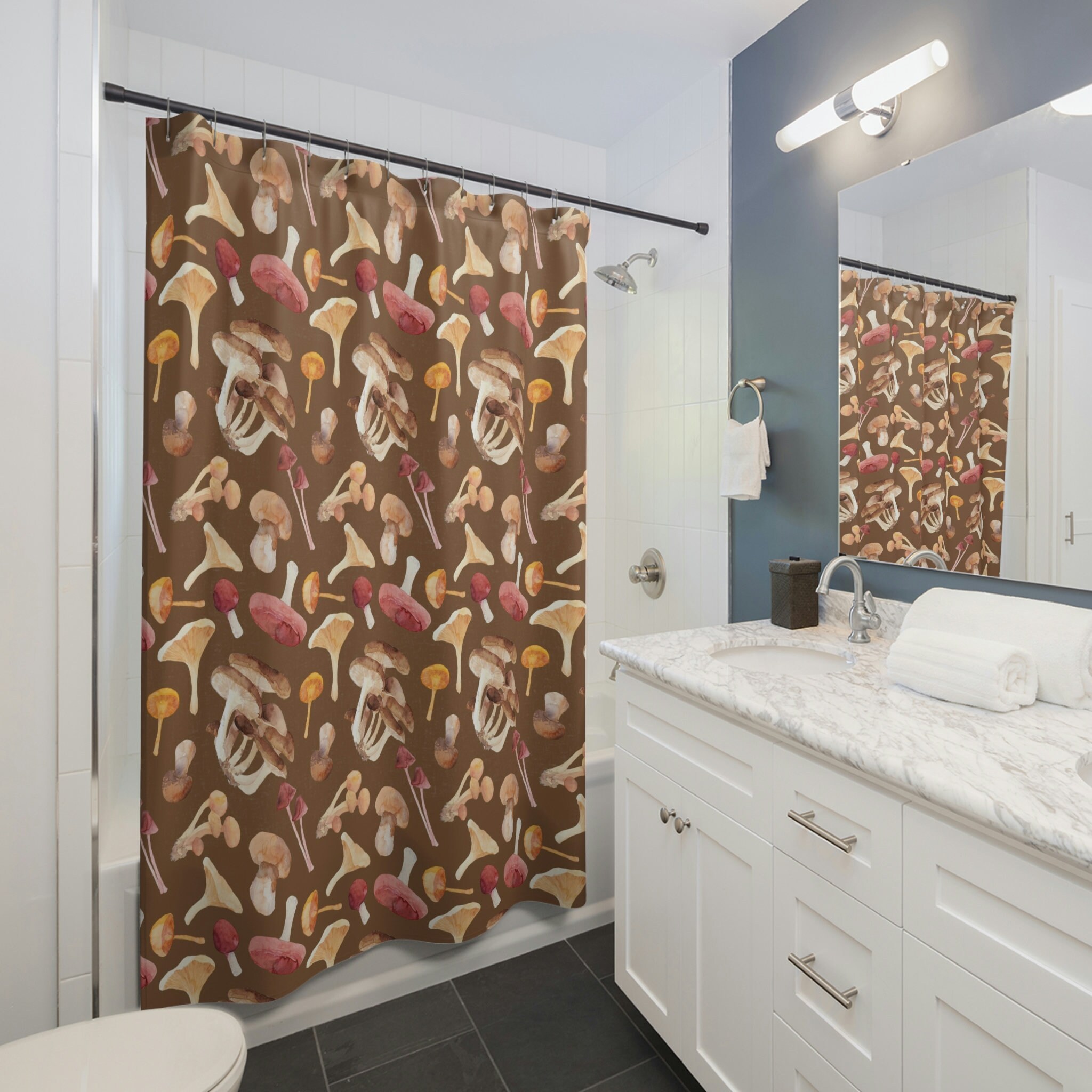 Cottagecore Boho Mushroom Shower Curtain for Nature Lovers