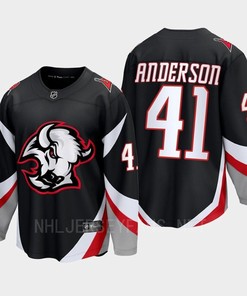 Craig Anderson 41 Buffalo Sabres 2022-23 Goathead Third Premier Breakaway Player Black Jersey