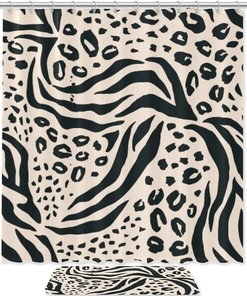 Creative Leopard Print Waterproof Shower Curtain for Bold Bathroom Decor
