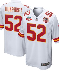 Creed Humphrey 52 Kansas City Chiefs Super Bowl LVII Champions 3 Stars Men Game Jersey - White