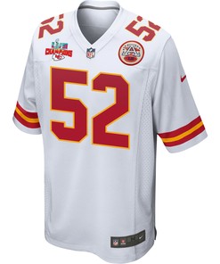 Creed Humphrey 52 Kansas City Chiefs Super Bowl LVII Champions 3 Stars Men Game Jersey - White