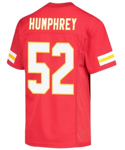 Creed Humphrey 52 Kansas City Chiefs Super Bowl LVII Champions 3 Stars Youth Game Jersey - Red