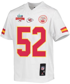 Creed Humphrey 52 Kansas City Chiefs Super Bowl LVII Champions 3 Stars Youth Game Jersey - White