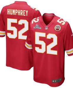 Creed Humphrey 52 Kansas City Chiefs Super Bowl LVII Champions Men Game Jersey - Red
