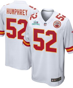Creed Humphrey 52 Kansas City Chiefs Super Bowl LVII Champions Men Game Jersey - White