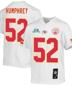 Creed Humphrey 52 Kansas City Chiefs Super Bowl LVII Champions Youth Game Jersey - White