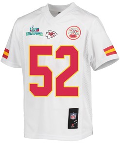 Creed Humphrey 52 Kansas City Chiefs Super Bowl LVII Champions Youth Game Jersey - White