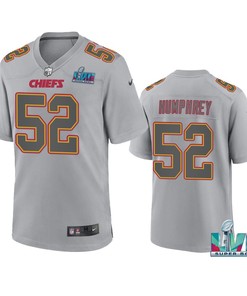Creed Humphrey 52 Kansas City Chiefs Super Bowl LVII Patch Atmosphere Fashion Game Jersey - Gray