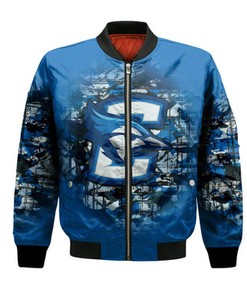 Creighton Bluejays Bomber Jacket Camouflage Vintage  - NCAA