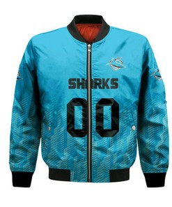 Cronulla-Sutherland Sharks Bomber Jacket Logo Sport Ombre  - NRL