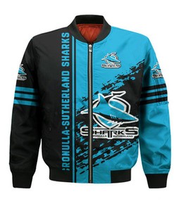 Cronulla-Sutherland Sharks Bomber Jacket Quarter Style - NRL