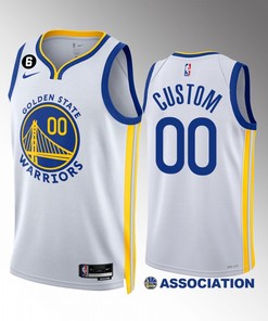 Custom 00 2022-23 Golden State Warriors White Association Edition Jersey NO.6 Patch