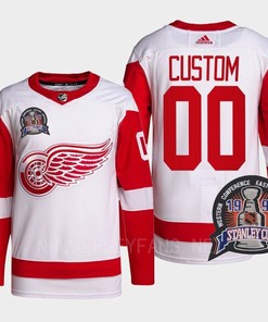 Custom 00 25th Anniversary Detroit Red Wings Red Jersey