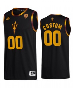 Custom 00 Arizona State Sun Devils Black Jersey 2022-23 College Basketball