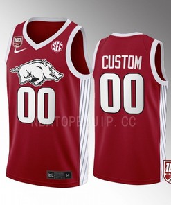 Custom 00 Arkansas Razorbacks Red Jersey 2022-23 100 Season College Basketball