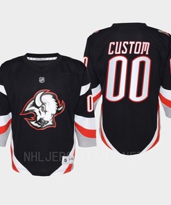 Custom 00 Buffalo Sabres 2022-23 Goathead Third Player Youth Jersey Black