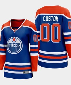 Custom 00 Edmonton Oilers 2022-23 Home Women Premier Breakaway Player Jersey Royal