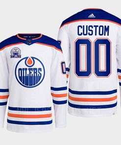 Custom 00 Edmonton Oilers White Jersey 2022 Lee Ryan Hall Of Fame Patch Away