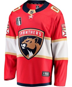 Custom 00 Florida Panthers 2023 Stanley Cup Final Home Breakaway Jersey - Red