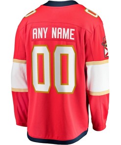 Custom 00 Florida Panthers 2023 Stanley Cup Final Home Breakaway Jersey - Red
