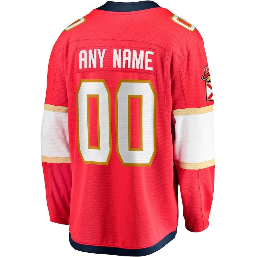 Custom 00 Florida Panthers 2023 Stanley Cup Final Home Breakaway Jersey - Red