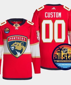 Custom 00 Florida Panthers Red Jersey 2023 NHL All-Star