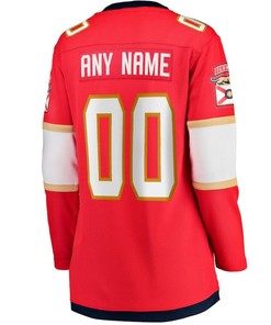 Custom 00 Florida Panthers Women's 2023 Stanley Cup Final Home Breakaway Jersey - Red
