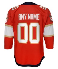 Custom 00 Florida Panthers Youth 2023 Stanley Cup Final Home Jersey - Red
