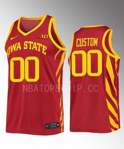Custom 00 Iowa State Cyclones Cardinal Jersey 2022-23 College Basketball