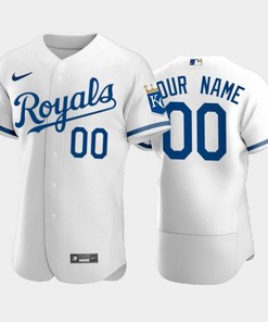 Custom 00 Kansas City Royals 2022-23 White Men's Jersey
