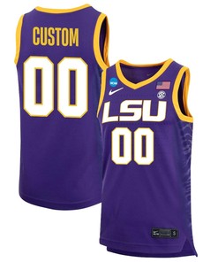 Custom 00 LSU Tigers 2023 NCAA Basketball Jersey - Purple