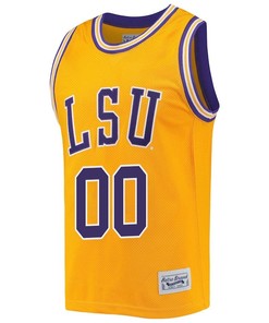 Custom 00 LSU Tigers 2023 NCAA Basketball Jersey Retro- Gold