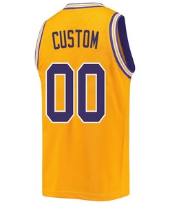 Custom 00 LSU Tigers 2023 NCAA Basketball Jersey Retro- Gold