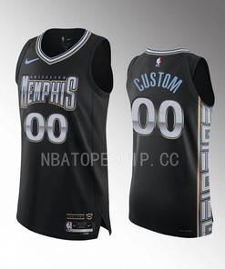 Custom 00 Memphis Grizzlies 2022-23 City Edition Jersey Black
