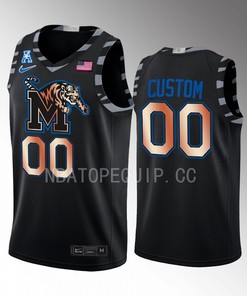 Custom 00 Memphis Tigers Black Jersey Copper College Basketball