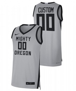 Custom 00 Oregon Ducks 2022 Mighty Limited Men Jersey College Basketball Grey
