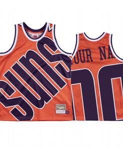 Custom 00 Phoenix Suns Hardwood Classics Orange Big Face Jersey