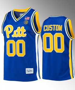 Custom 00 Pitt Panthers Royal Jersey Retro Basketball Classic