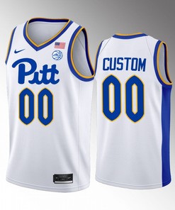 Custom 00 Pitt Panthers White Jersey 2022-23 College Basketball Home
