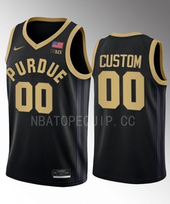 Custom 00 Purdue Boilermakers Uniform Jersey 2022-23 College Basketball Black