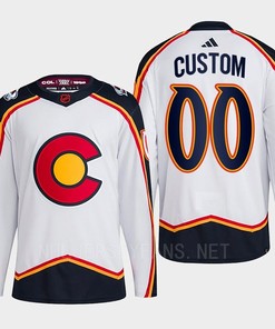 Custom 00 Reverse Retro 2.0 2022 Colorado Avalanche White Jersey Primegreen