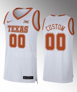 Custom 00 Texas Longhorns Jersey 2022-23 Limited Basketball White