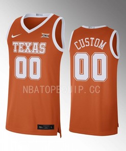 Custom 00 Texas Longhorns Orange Jersey 2022-23 Limited Basketball