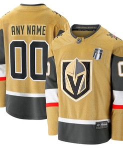 Custom 00 Vegas Golden Knights 2023 Stanley Cup Final Home Breakaway Jersey - Gold