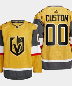 Custom 00 Vegas Golden Knights Gold Jersey 2023 Home